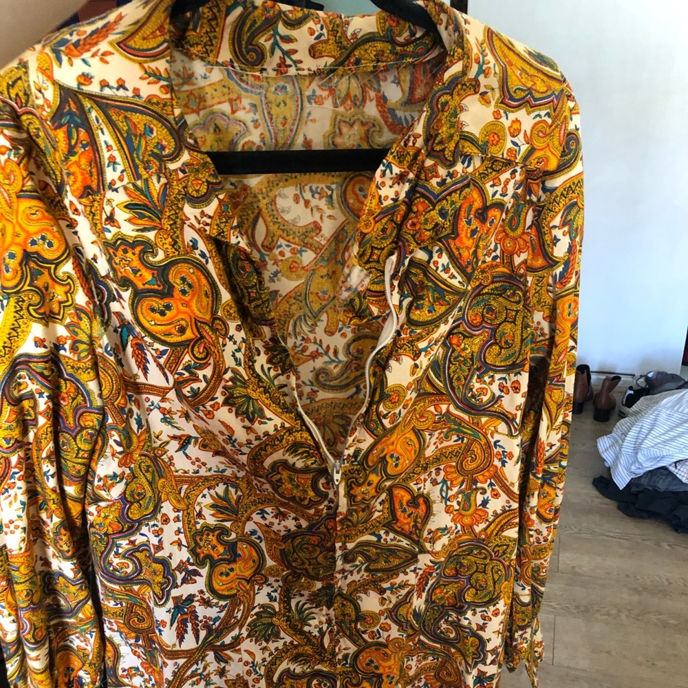 70s vintage long-sleeve dress with collar